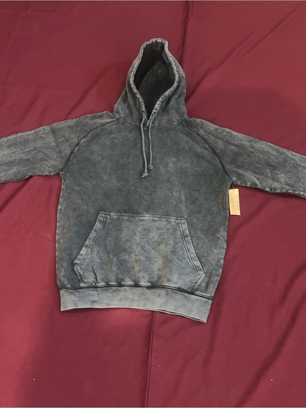 Lane Seven Washed Charcoal Hoodie Sweater size S